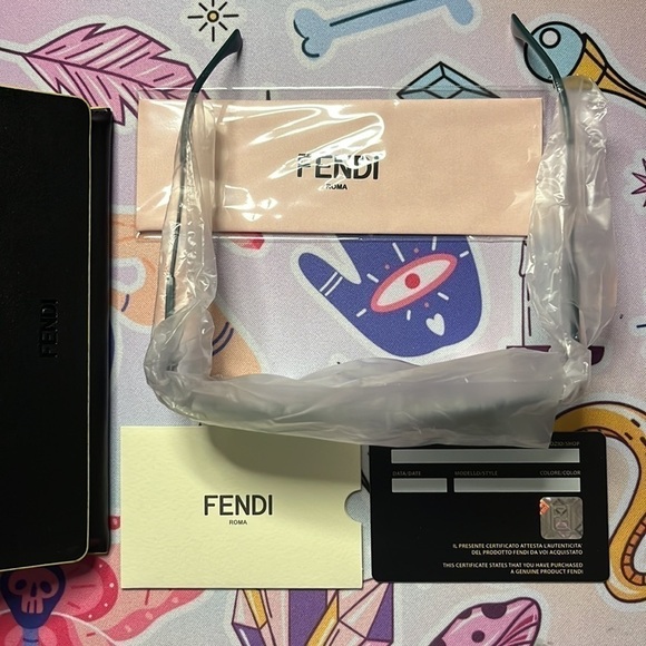 ??Authentic?FENDI? Round Green Wavy Sunglasses? main image 13